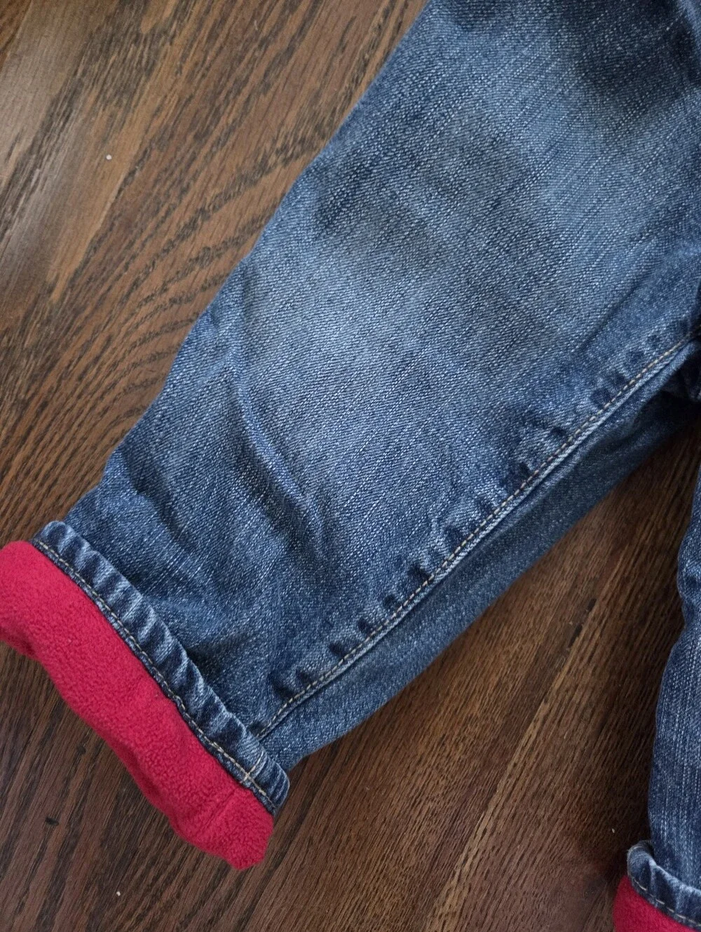 Old Navy Boys 18/2M Red Fleecr Lined Jeans